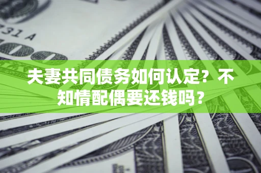 武汉夫妻共同债务如何认定？不知情配偶要还钱吗？
