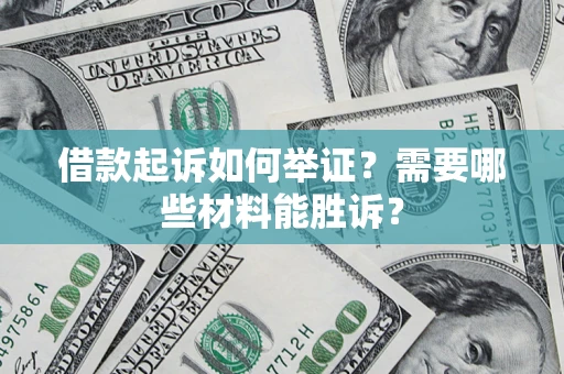 武汉借款起诉如何举证？需要哪些材料能胜诉？