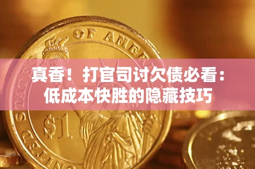 武汉真香！打官司讨欠债必看：低成本快胜的隐藏技巧