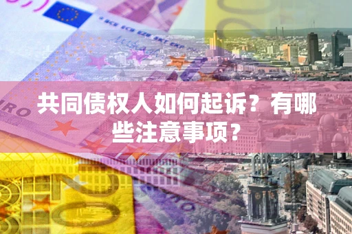 武汉共同债权人如何起诉？有哪些注意事项？